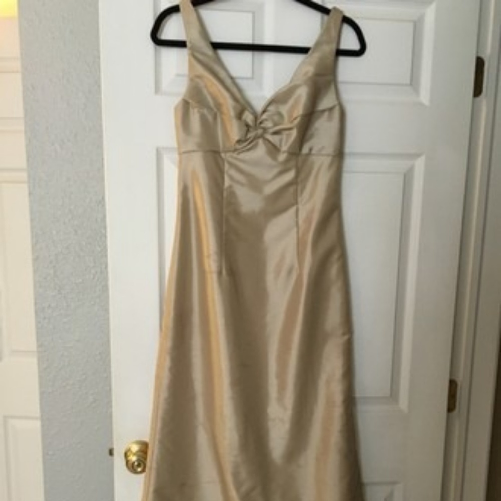 Amsale Champagne Bridesmaid Dress
